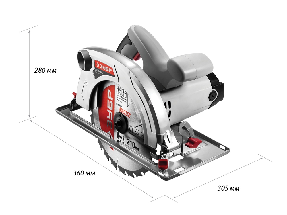Пила дисковая, 90°-70 мм, диск 210 мм, 2000 Вт, ЗУБР ЗПД-2000