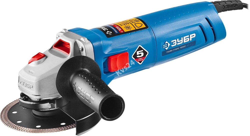 ЗУБР  1200 Вт, d125 мм, УШМ, регулировка оборотов, Профессионал (УШМ-П125-1200 ЭПСТ) УШМ-П125-1200 ЭПСТ
