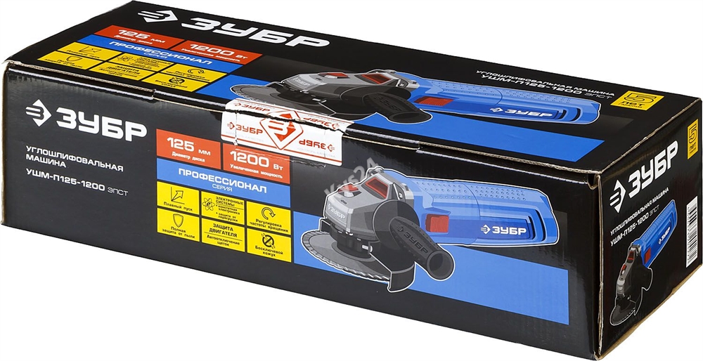 ЗУБР  1200 Вт, d125 мм, УШМ, регулировка оборотов, Профессионал (УШМ-П125-1200 ЭПСТ) УШМ-П125-1200 ЭПСТ