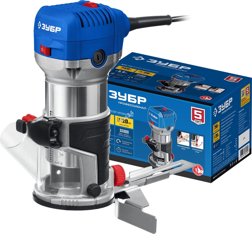ЗУБР  750 Вт, кромочный фрезер, Профессионал (ФПК-750) ФПК-750