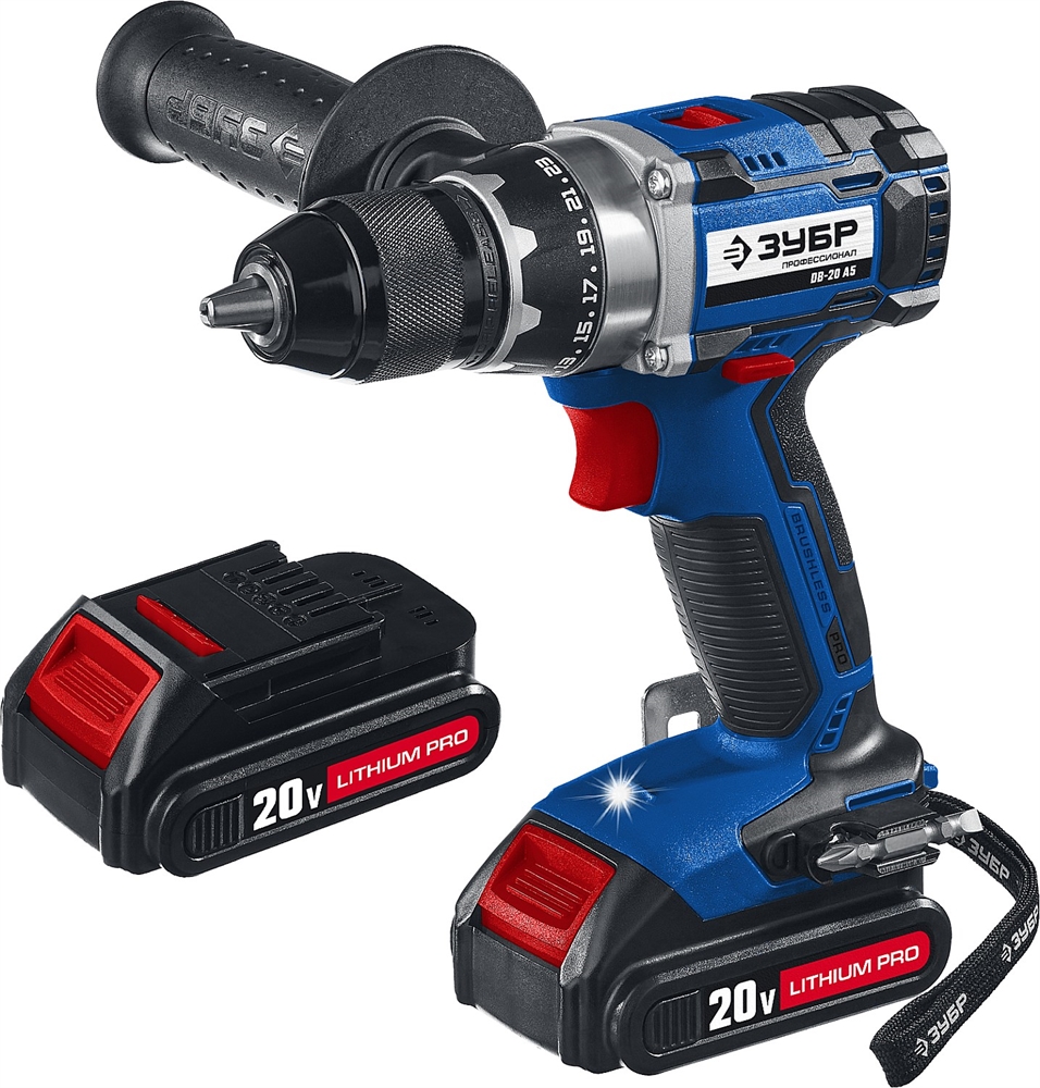 Бесщеточная дрель-шуруповерт ЗУБР Профессионал 20В 2 АКБ 1,5Ач DB-20 A5 DB-20 A5