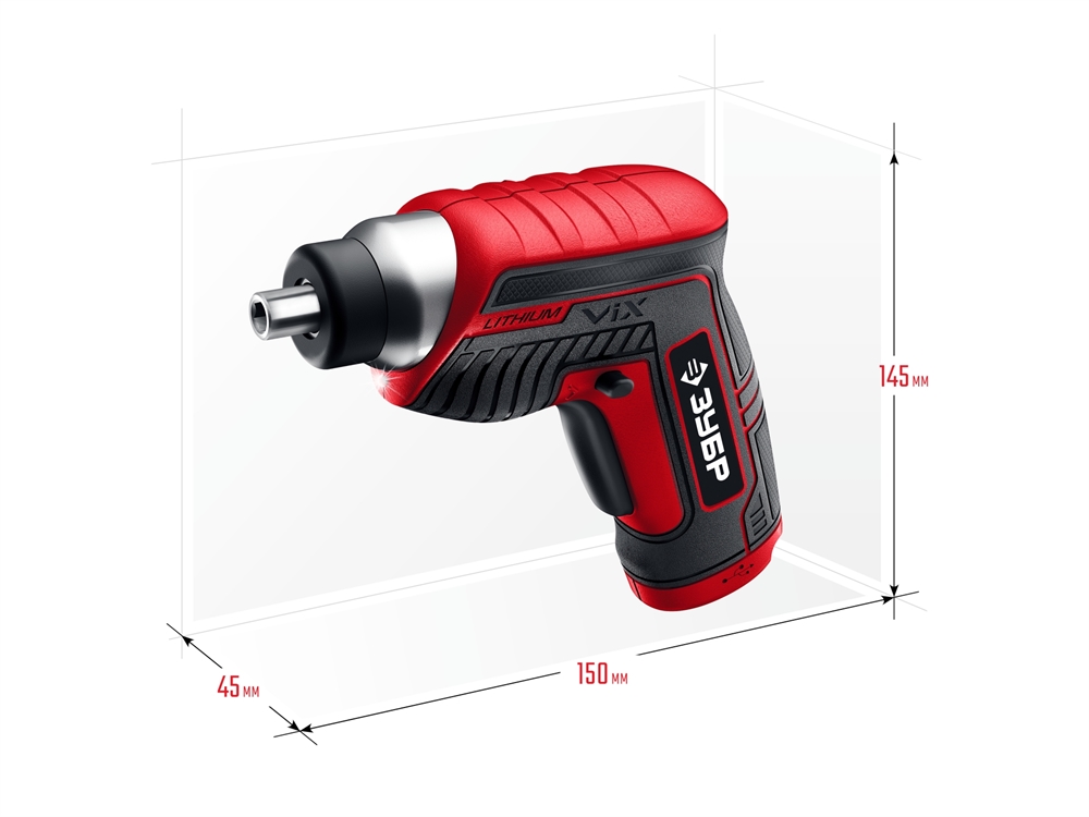 ЗУБР  ViX 3.6 В, аккумуляторная отвертка, 10 бит (ЗО-Е-3.6 Ли) ЗО-Е-3.6 Ли