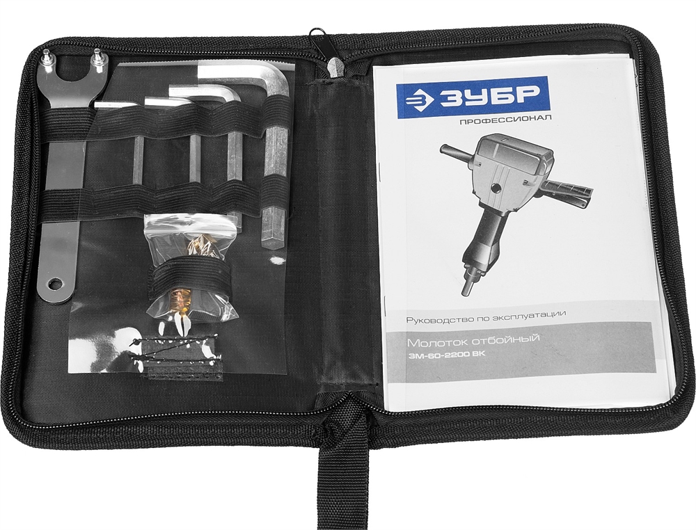 ЗУБР  Бетонолом, 60 Дж, 2200 Вт, АВТ, отбойный молоток HEX-28, Профессионал (ЗМ-60-2200 ВК) ЗМ-60-2200 ВК