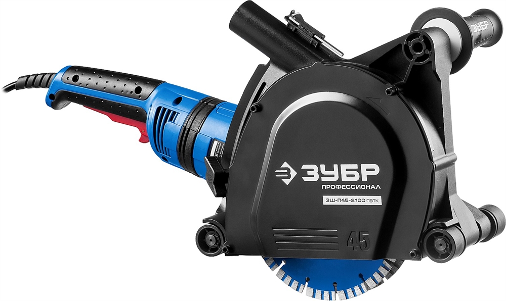 ЗУБР  d 180 мм, 2100 Вт, 45 мм, штроборез (бороздодел), метал. ящик, Профессионал (ЗШ-П45-2100 ПВТК) ЗШ-П45-2100 ПВТК