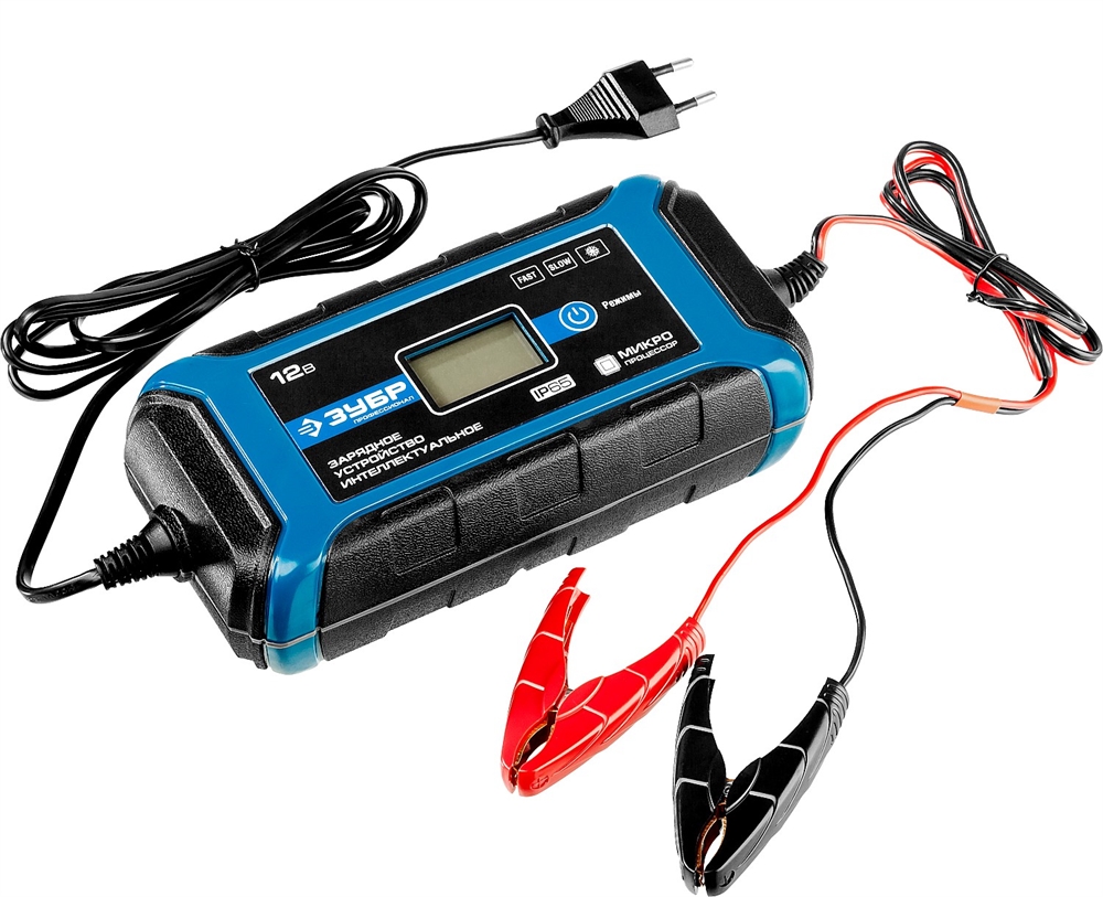 ЗУБР  ЗУ-160, 12 В, 8 А, интеллектуальное зарядное устройство для аккумуляторов, Профессионал (59303) 59303