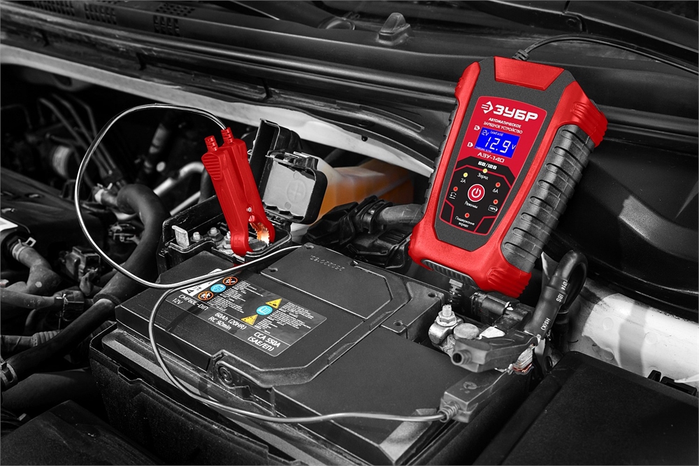 ЗУБР  АЗУ-140, 6/12 В, 6 А, автоматическое зарядное устройство (59310) 59310