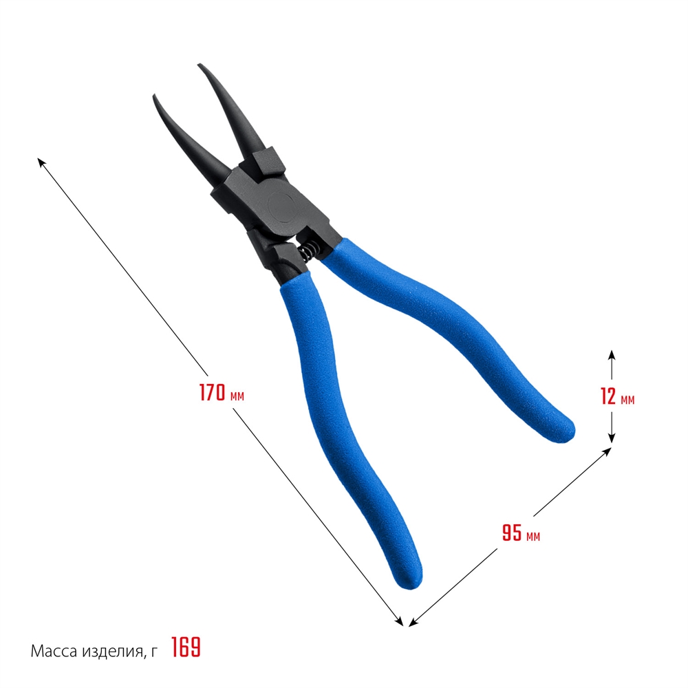 ЗУБР  180 мм, прямые губки, внутренний съемник стопорных колец, Профессионал (22821-1) 22821-1