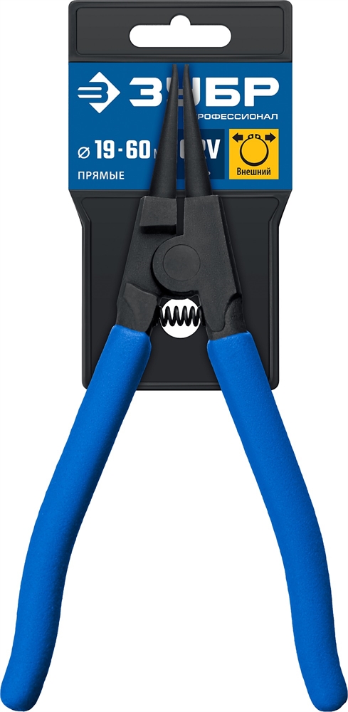 ЗУБР  180 мм, прямые губки, внешний съемник стопорных колец, Профессионал (22821-3) 22821-3