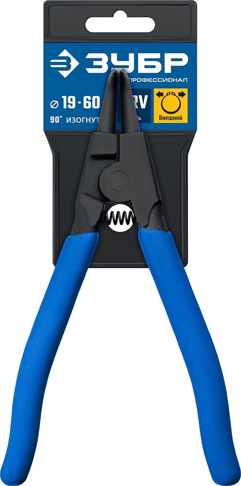 ЗУБР  170 мм, изогнутые губки, внешний съемник стопорных колец, Профессионал (22821-4) 22821-4