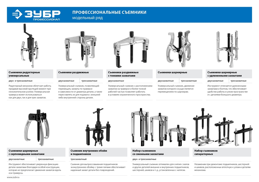 ЗУБР  5 т, универсальный редукторный съемник, Профессионал (43301-5) 43301-5