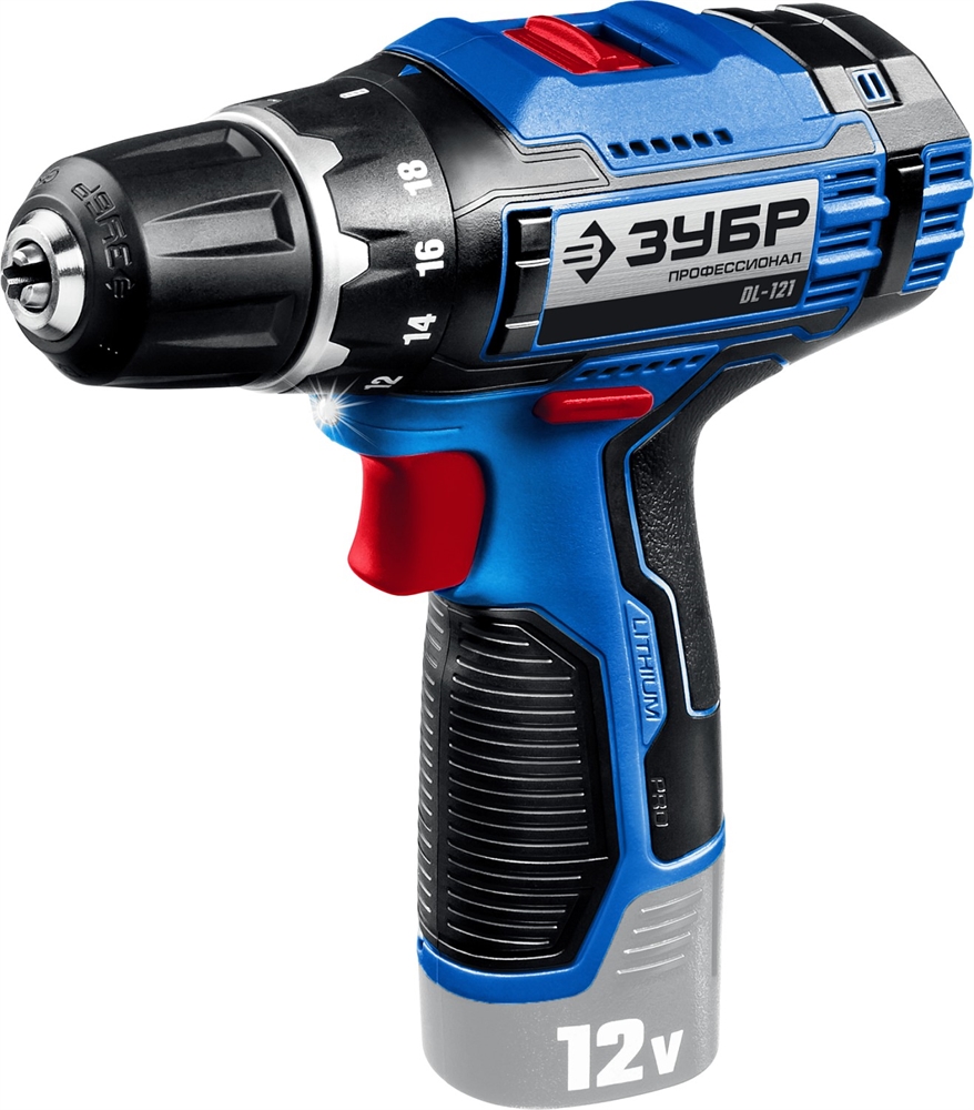ЗУБР  Т7, 12 В, 40 Н·м, без АКБ, дрель-шуруповерт, Профессионал (DL-121) DL-121