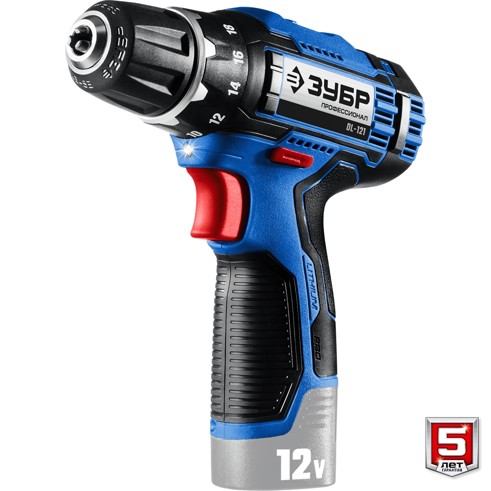 ЗУБР  Т7, 12 В, 40 Н·м, без АКБ, дрель-шуруповерт, Профессионал (DL-121) DL-121