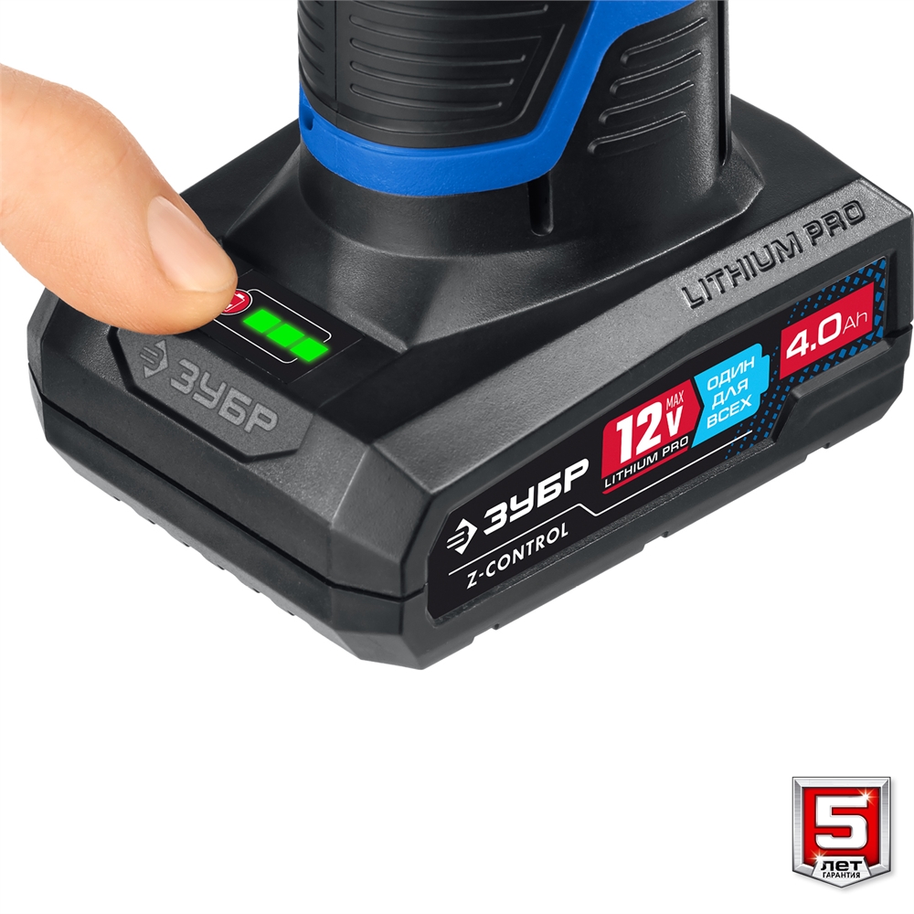 ЗУБР  Т7, 12 В, 40 Н·м, 2 АКБ (4 А·ч), дрель-шуруповерт, сумка, Профессионал (DL-121-42) DL-121-42