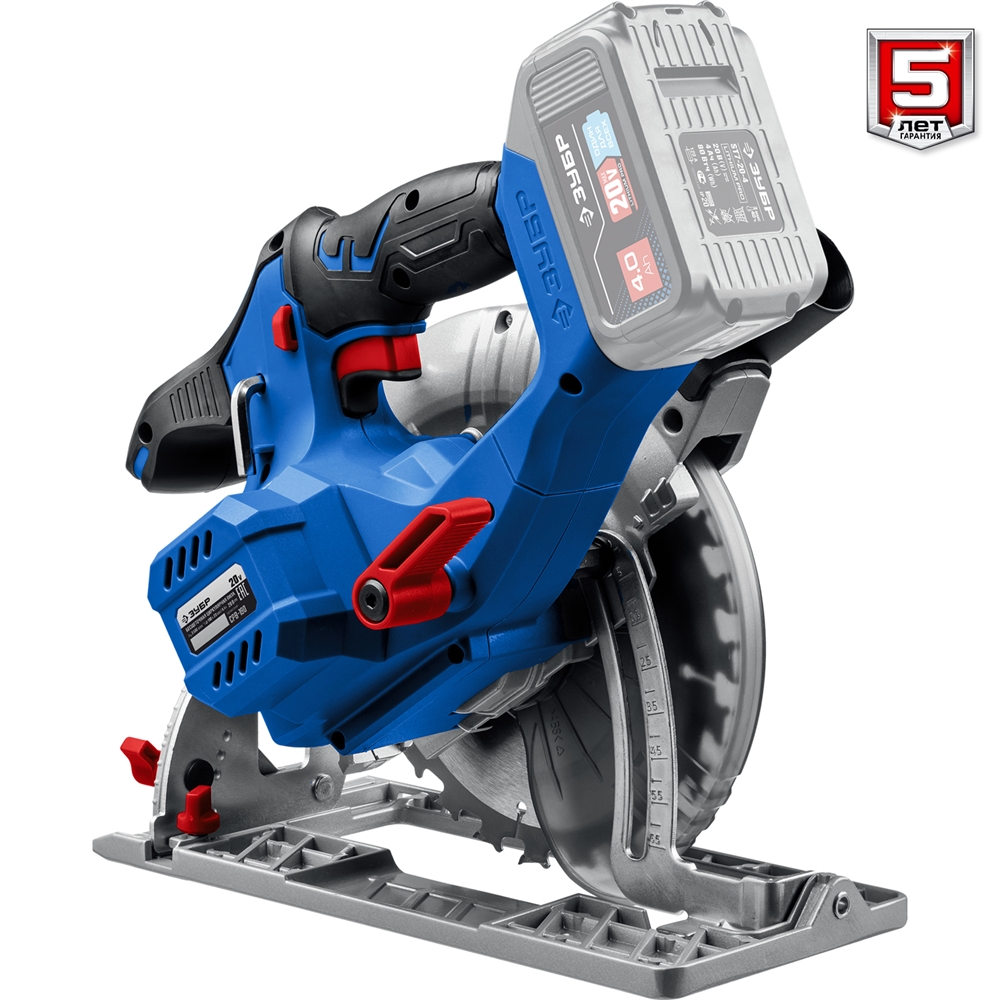ЗУБР  Т7, 20 В, d190 мм, без АКБ, бесщеточная пила циркулярная, Профессионал (CPB-190) CPB-190
