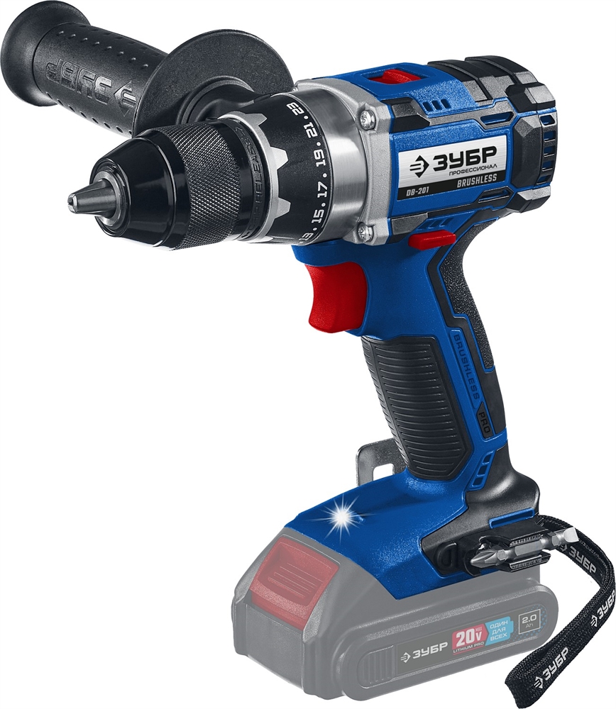 ЗУБР  Т7, 20 В, 70 Н·м, без АКБ, бесщеточная дрель-шуруповерт, Профессионал (DB-201) DB-201