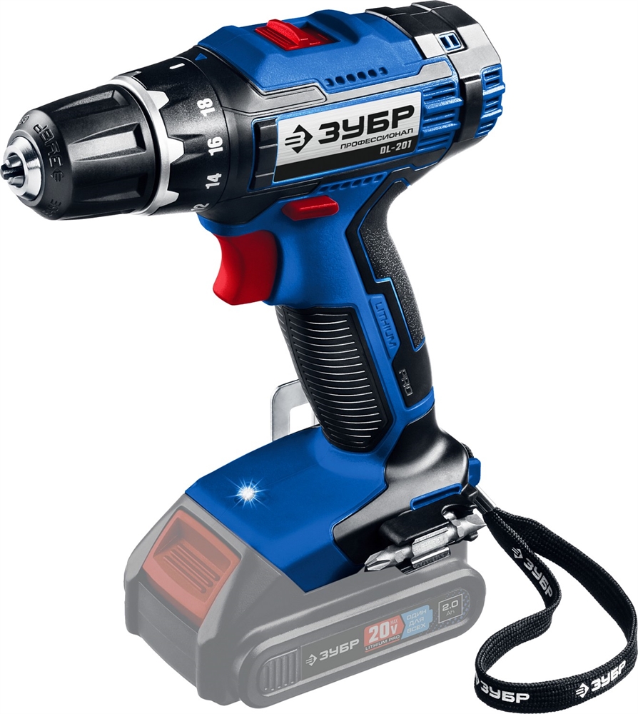 ЗУБР  Т7, 20 В, 50 Н·м, без АКБ, дрель-шуруповерт, Профессионал (DL-201) DL-201