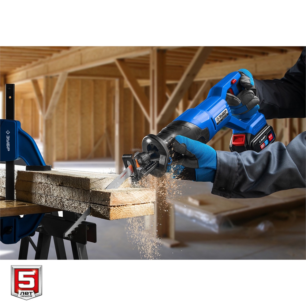 ЗУБР  Т7, 20 В, 180 мм, 1 АКБ (4 А·ч), бесщеточная пила сабельная, Профессионал (SPB-180-41) SPB-180-41