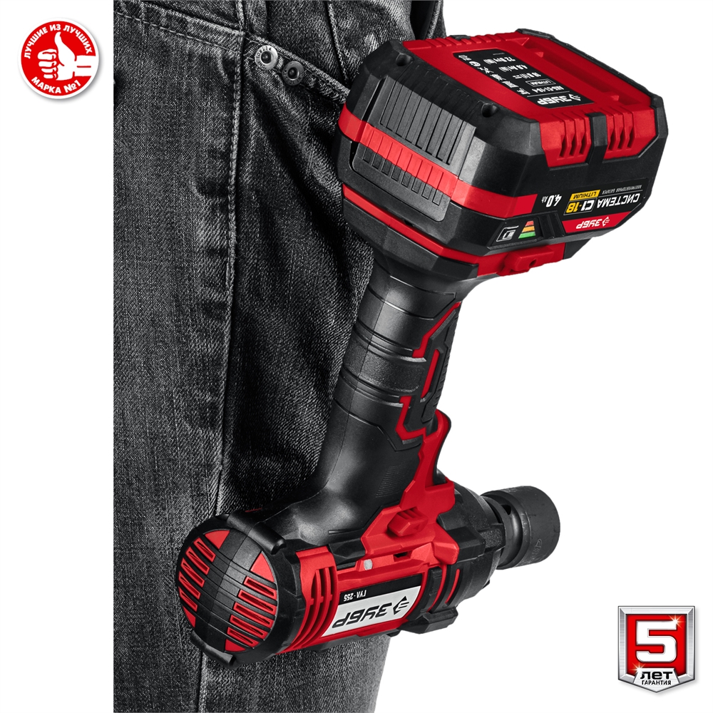 ЗУБР  С1-18, 18 В, 250 Н·м, 1 АКБ (4 А·ч), гайковверт ударный, кейс (ГУЛ-255-41) ГУЛ-255-41