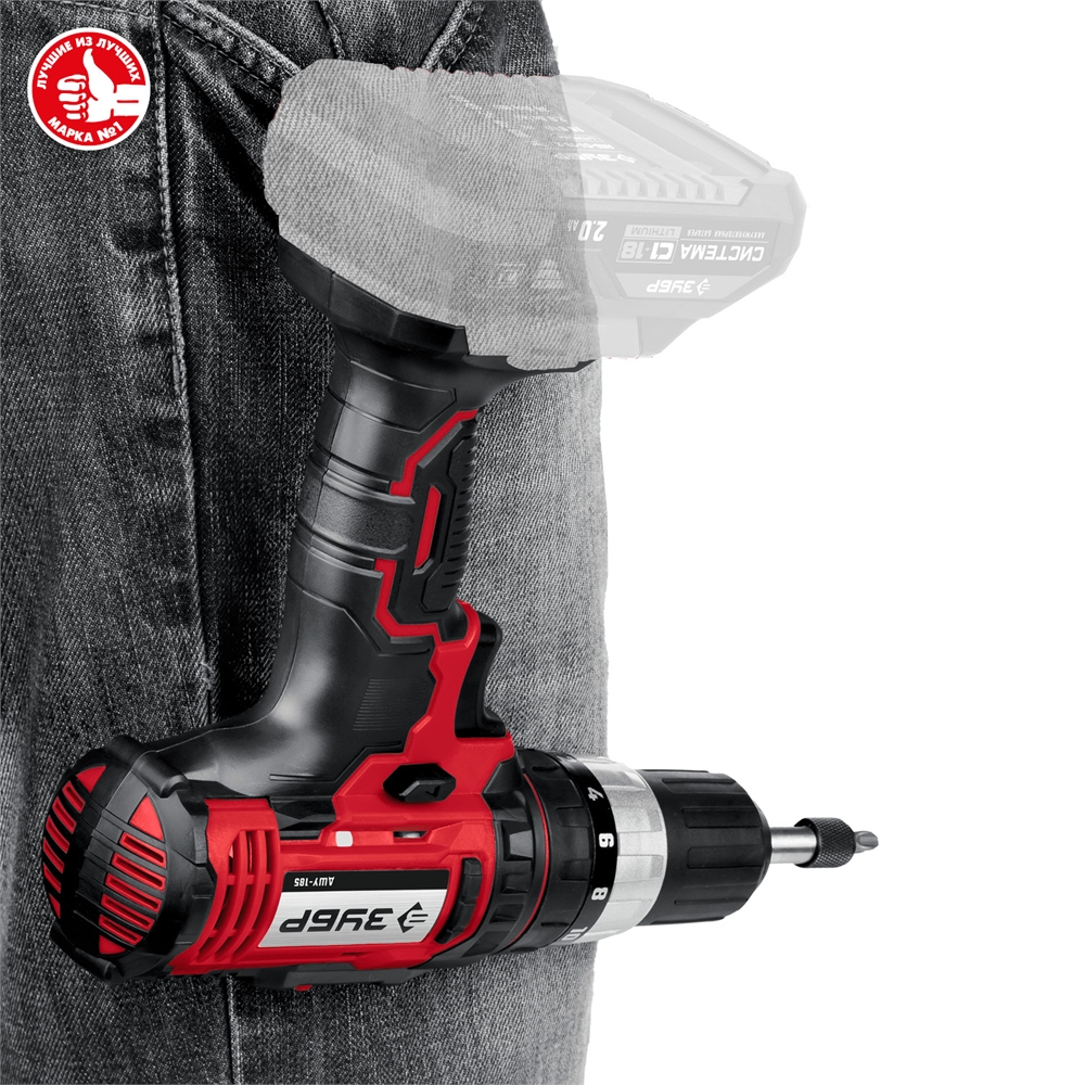 ЗУБР  С1-18, 18 В, 40 Н·м, без АКБ, ударная дрель-шуруповерт (ДШУ-185) ДШУ-185