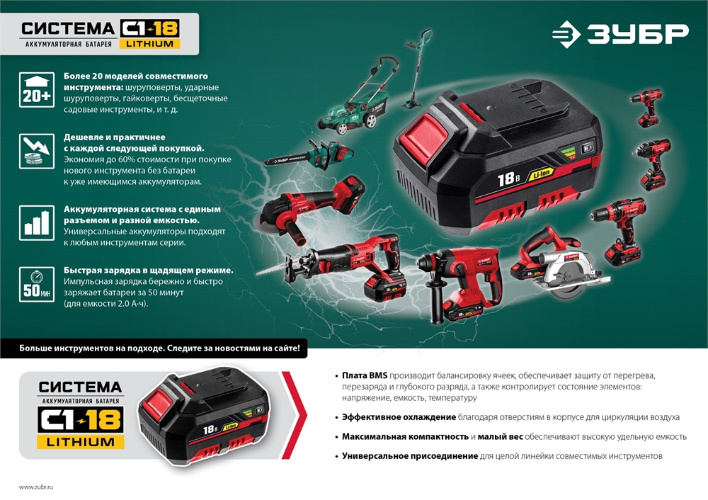 ЗУБР  15 л, 1 АКБ 4 А·ч, аккумуляторный опрыскиватель (ОПЛ-15-41) ОПЛ-15-41