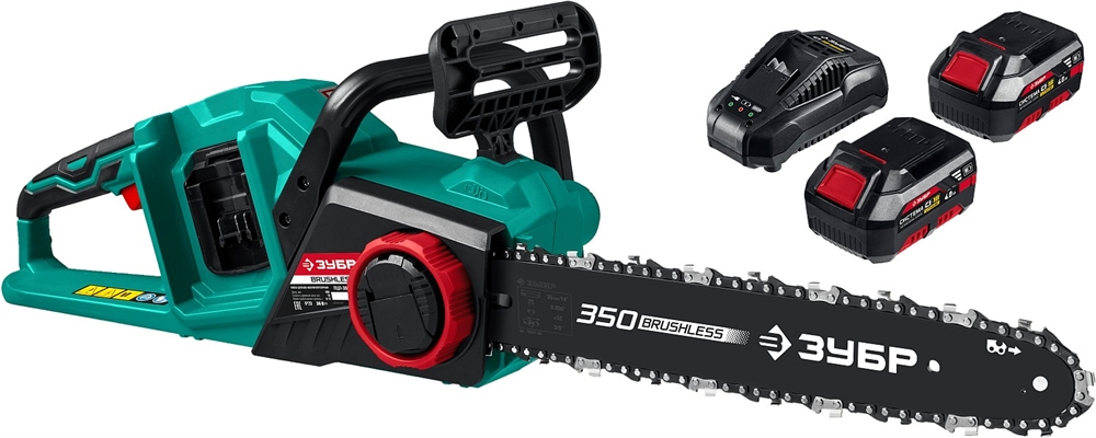 ЗУБР  С1-18, 36 В, 35 см шина, 2х18 В АКБ (4 А·ч), бесщеточная цепная пила (ПЦЛ-3635-42) ПЦЛ-3635-42