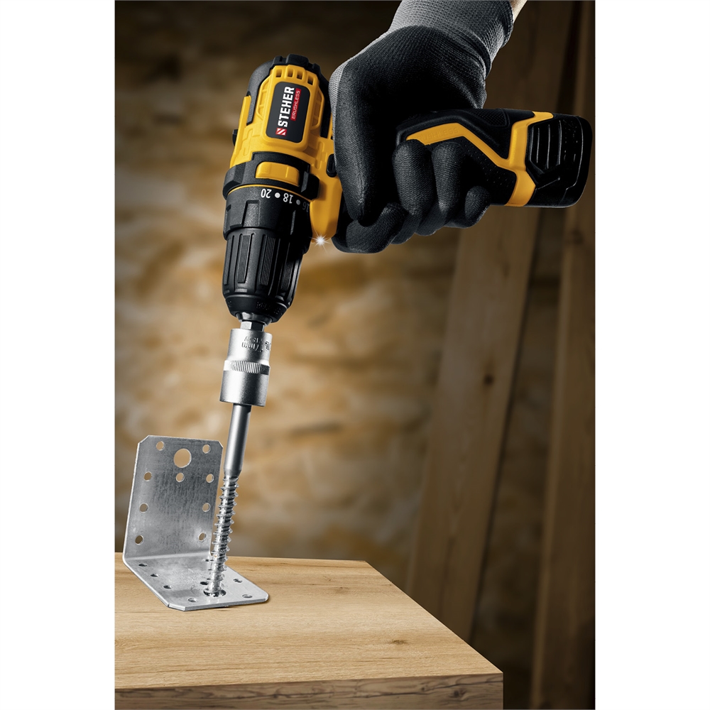 STEHER  12 В, 35 Н·м, 1 АКБ (2 А·ч), бесщеточная дрель-шуруповерт, кейс (CDB-120-1) CDB-120-1