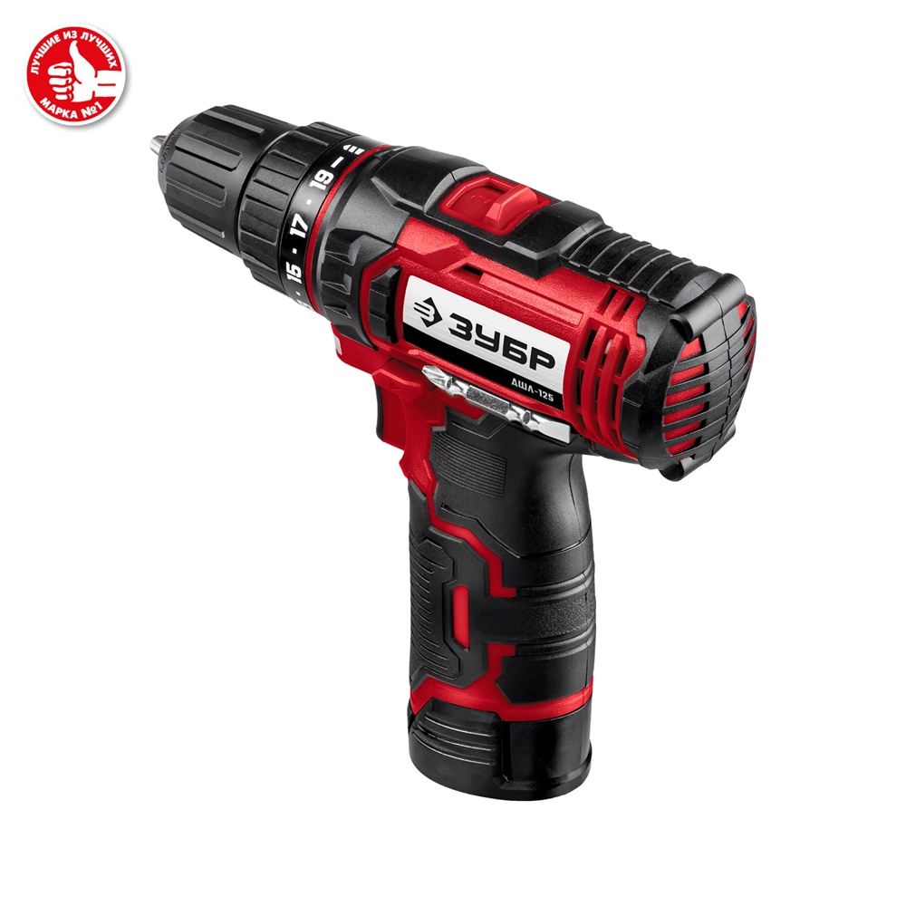 ЗУБР  С1-12, 12 В, 30 Н·м, 1 АКБ (2 А·ч), дрель-шуруповерт (ДШЛ-125-21) ДШЛ-125-21