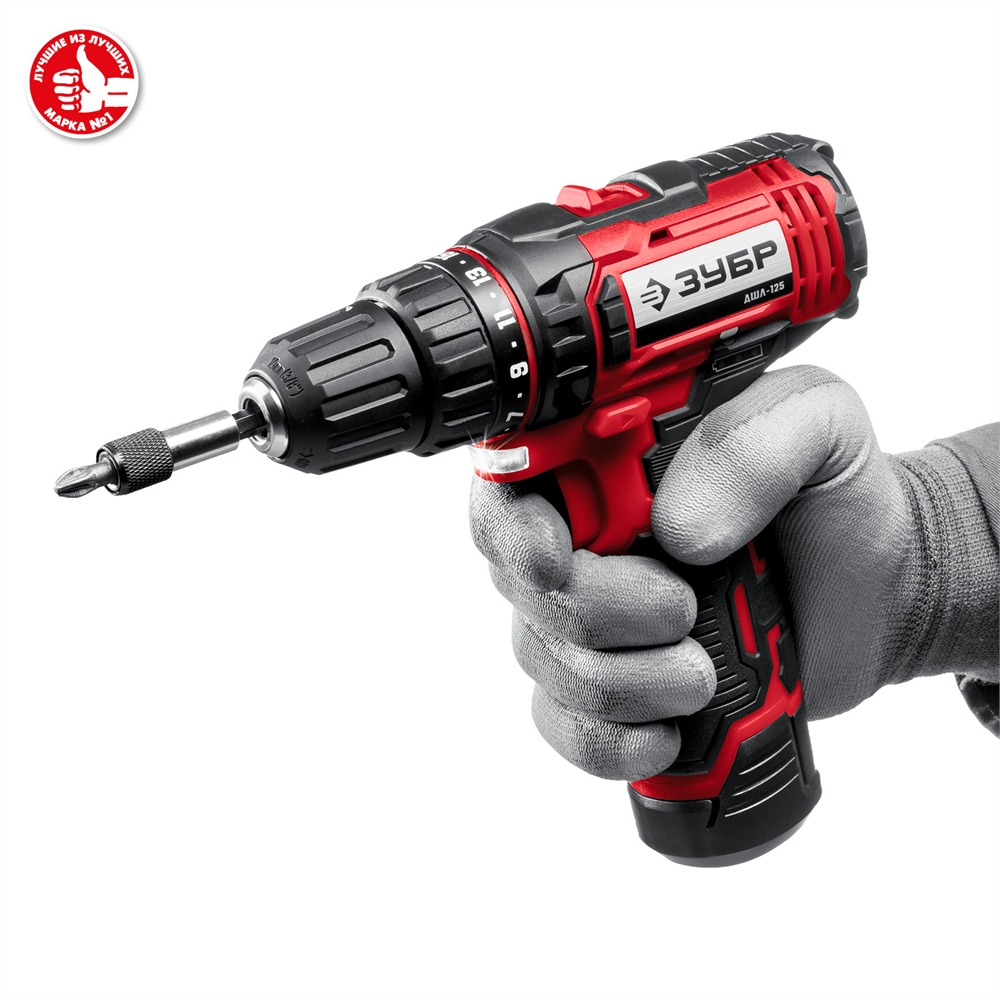 ЗУБР  С1-12, 12 В, 30 Н·м, 1 АКБ (2 А·ч), дрель-шуруповерт (ДШЛ-125-21) ДШЛ-125-21