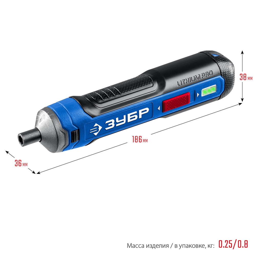 ЗУБР  ZUBR GO 4 Vmax, аккумуляторная отвертка, кейс, 33 биты, Профессионал (PSD-4S) PSD-4S