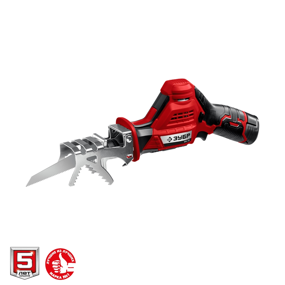 ЗУБР  С1-12, 12 В, 80 мм, 1 АКБ (2 А·ч), сабельная пила (СПЛ-125-21) СПЛ-125-21