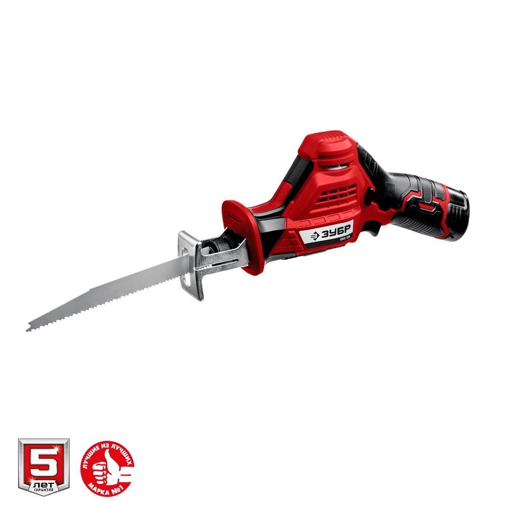 ЗУБР  С1-12, 12 В, 80 мм, 2 АКБ (2 А·ч), сабельная пила (СПЛ-125-22) СПЛ-125-22