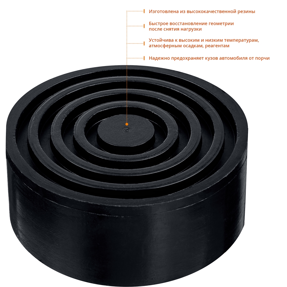 ЗУБР  РШ-45, D105/H45 мм, резиновая опора для домкрата, Профессионал (43005-45) 43005-45