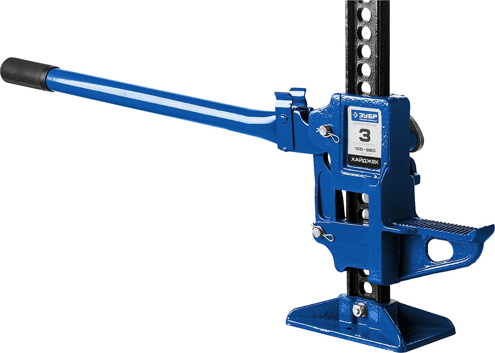 ЗУБР  Хай-джек, 3 т, 125 - 660 мм, реечный механический домкрат, Профессионал (43045-3-070) 43045-3-070_z01