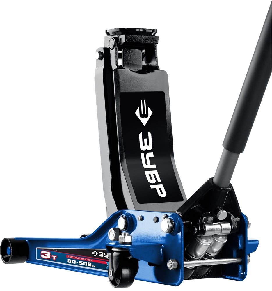 ЗУБР  X85, 3 т, 80 - 508 мм, универсальный гидравлический подкатной домкрат для СТО, Профессионал (43051-3) 43051-3_z02