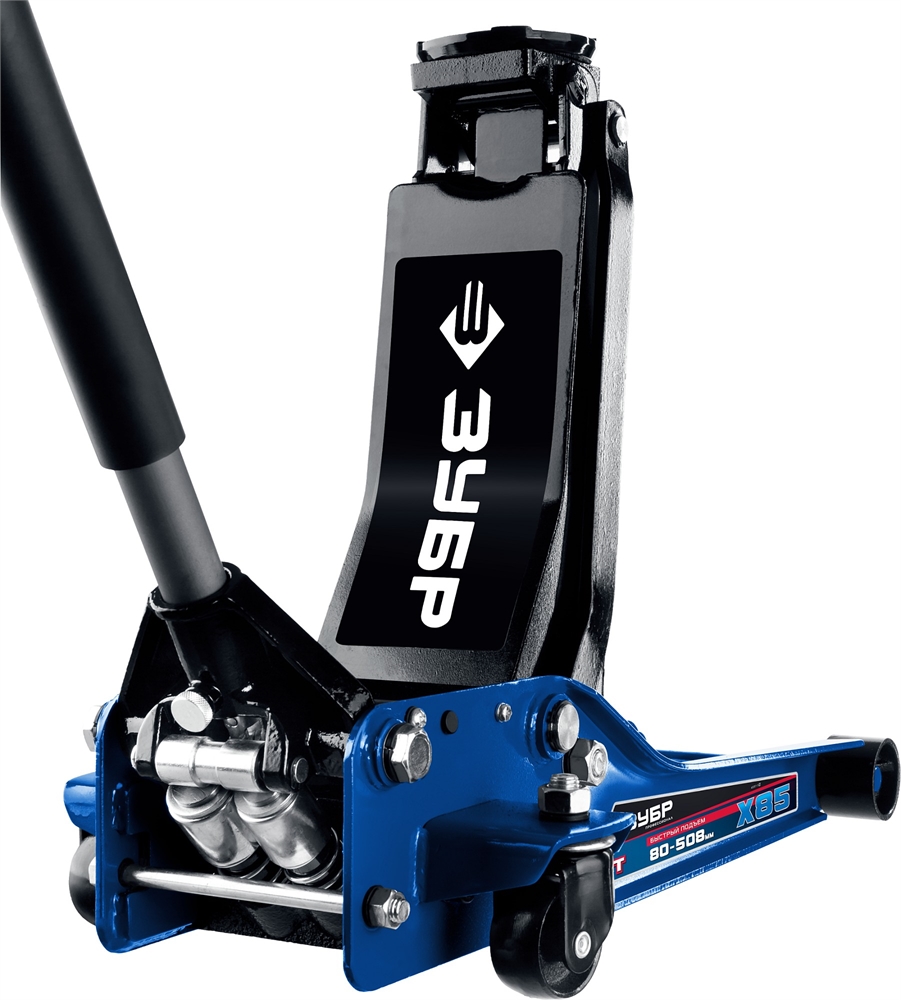 ЗУБР  X85, 3 т, 80 - 508 мм, универсальный гидравлический подкатной домкрат для СТО, Профессионал (43051-3) 43051-3_z02