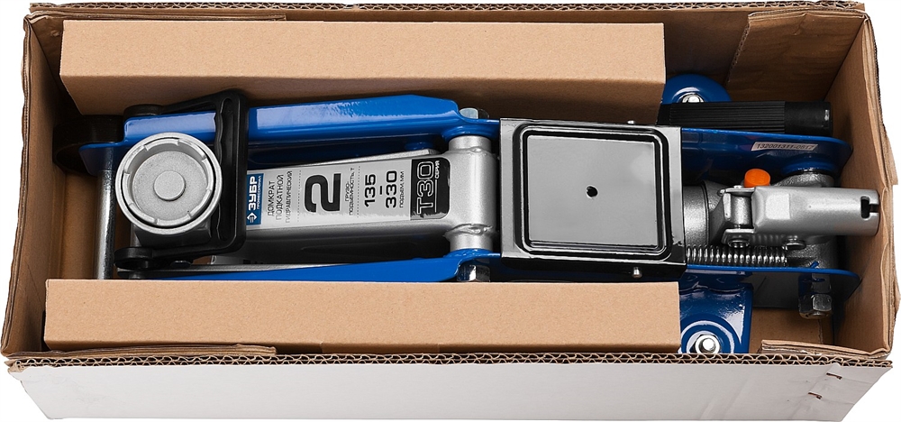 ЗУБР  Т-30, 2 т, 135 - 330 мм, подкатной гидравлический домкрат, Профессионал (43053-2) 43053-2