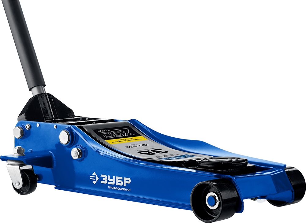 ЗУБР  X90, 3.5 т, 100 - 533 мм, универсальный подкатной гидравлический домкрат для СТО, Профессионал (43054-3.5) 43054-3.5