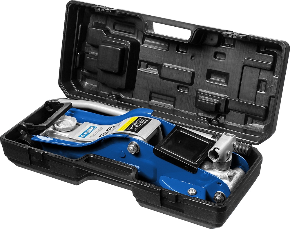 ЗУБР  Т-65, 2.5 т, 90 - 360 мм, подкатной домкрат с низким подхватом и поворотной ручкой в кейсе, Профессионал (43057-2.5-K) 43057-2.5-K