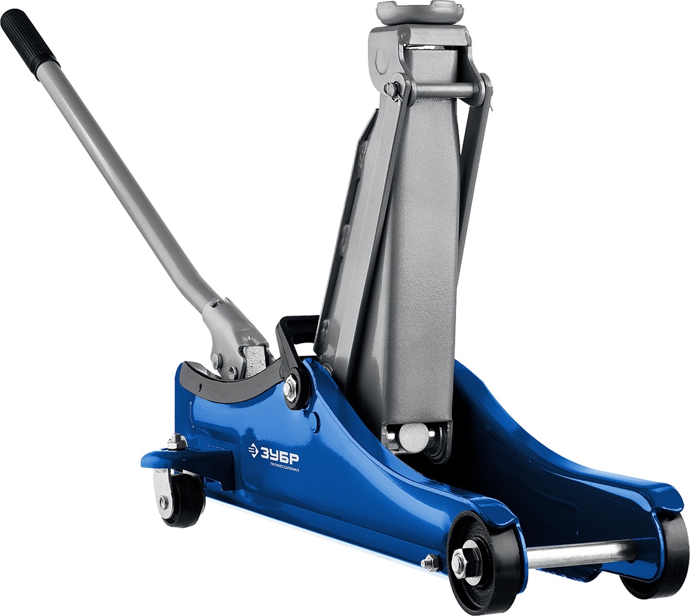ЗУБР  Т-55, 2 т, 80 - 380 мм, подкатной домкрат с увеличенным подъемом и низким подхватом, Профессионал (43058-2) 43058-2