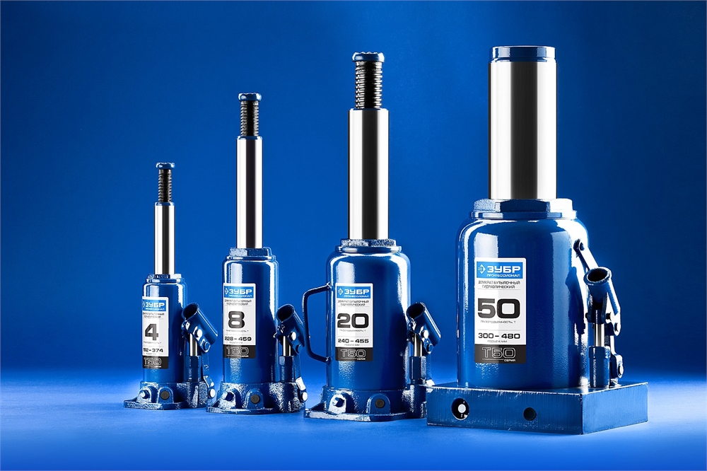 ЗУБР  4 т, 192 - 374 мм, бутылочный гидравлический домкрат в кейсе, Профессионал (43060-4-K) 43060-4-K_z01