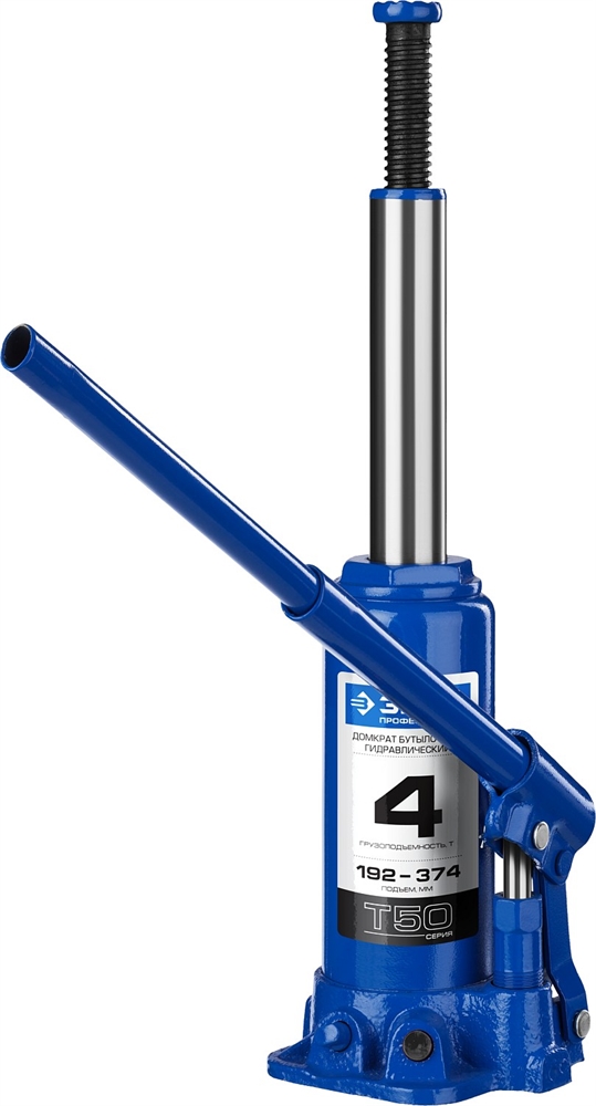 ЗУБР  4 т, 192 - 374 мм, бутылочный гидравлический домкрат, Профессионал (43060-4) 43060-4_z01