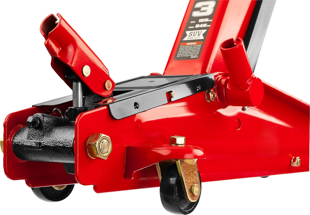 STAYER  R-55 RED FORCE, 3 т, 155 - 545 мм, подкатной домкрат с высоким подъемом, Professional (43157-3) 43157-3