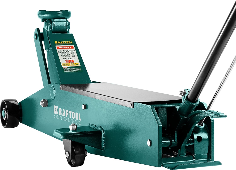 KRAFTOOL  HIGH-LIFT, 10 т, 160 - 560 мм, для тяжелой техники, подкатной домкрат (43455-10) 43455-10