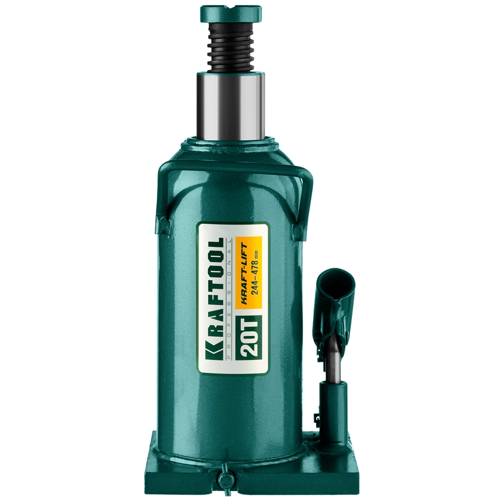 KRAFTOOL  KRAFT-LIFT, 20 т, 244 - 478 мм, бутылочный гидравлический домкрат (43462-20) 43462-20_z01