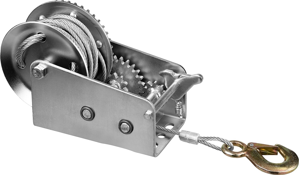 ЗУБР  0.9 т, 8 м, ручная барабанная тяговая тросовая лебедка, Профессионал (43113-0.9) 43113-0.9_z01