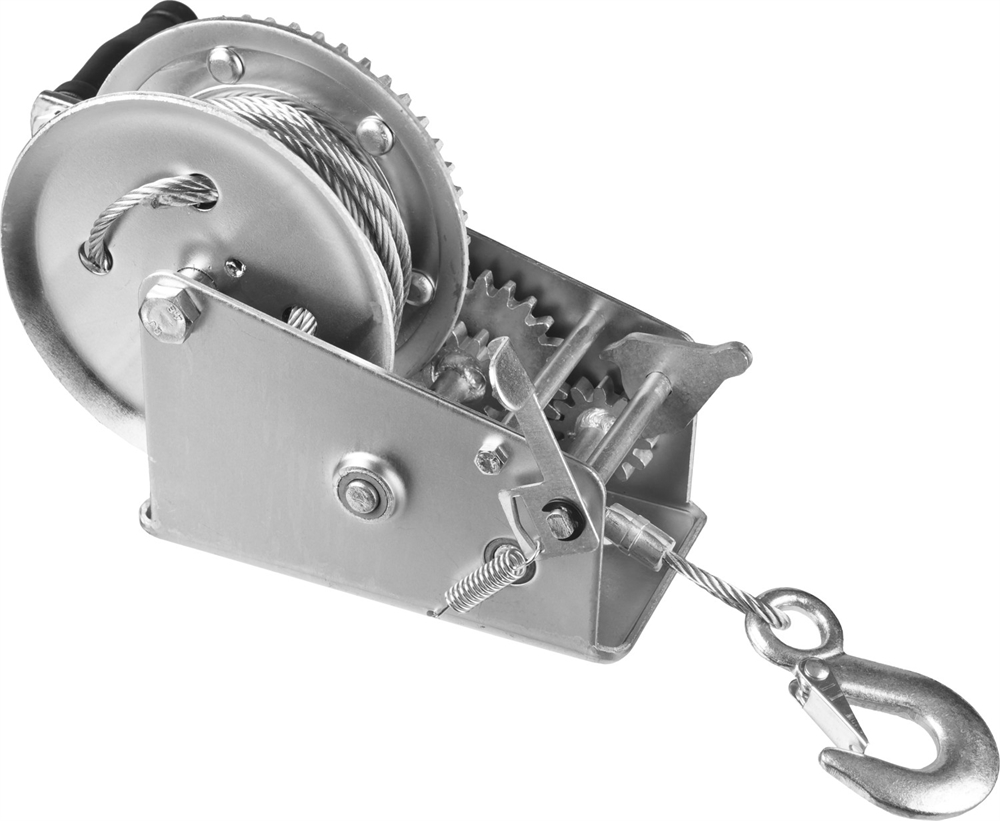 ЗУБР  1.1 т, 8 м, ручная барабанная тяговая тросовая лебедка, Профессионал (43113-1.1) 43113-1.1_z01