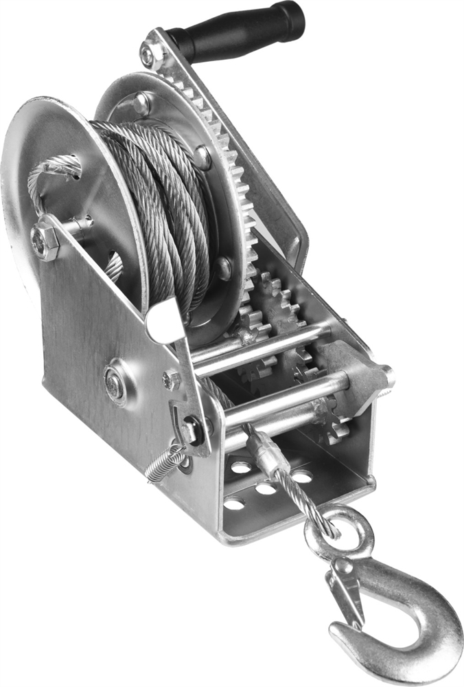 ЗУБР  1.1 т, 8 м, ручная барабанная тяговая тросовая лебедка, Профессионал (43113-1.1) 43113-1.1_z01