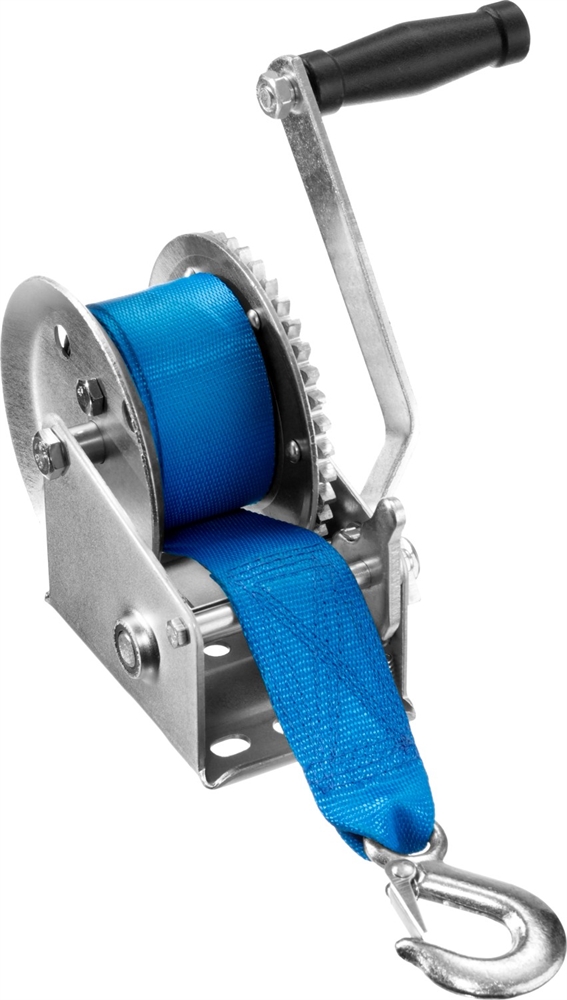ЗУБР  0.5 т, 8 м, ручная барабанная тяговая ленточная лебедка, Профессионал (43115-0.5) 43115-0.5