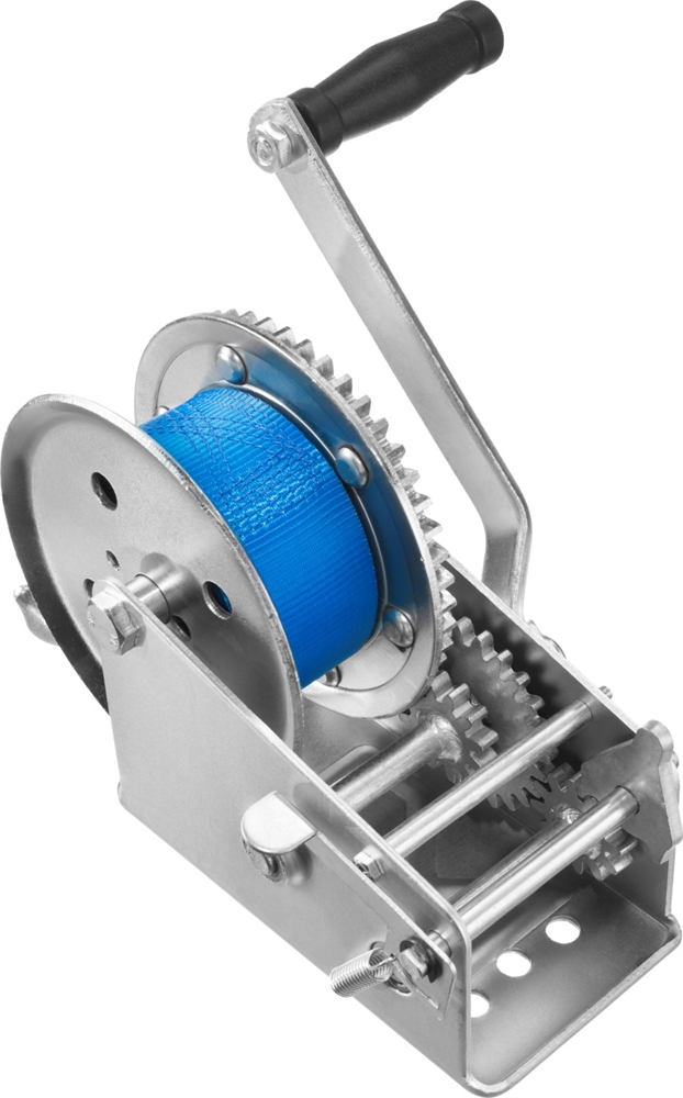 ЗУБР  1.1 т, 10 м, ручная барабанная тяговая ленточная лебедка, Профессионал (43115-1.1) 43115-1.1