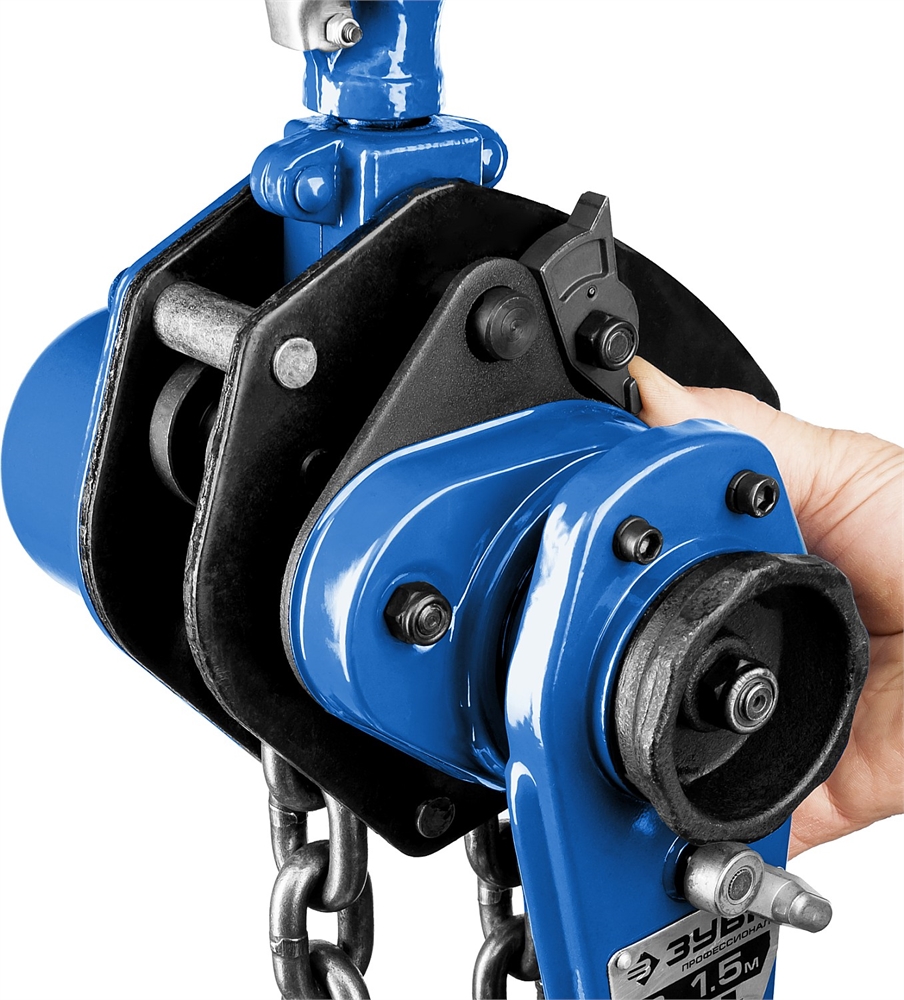 ЗУБР  ТР-1-1.5, 1 т, 1.5 м, ручная цепная рычажная таль, Профессионал (43090-1) 43090-1_z01